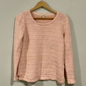 LL Bean Women’s crewneck sweater Salomon coral color size M